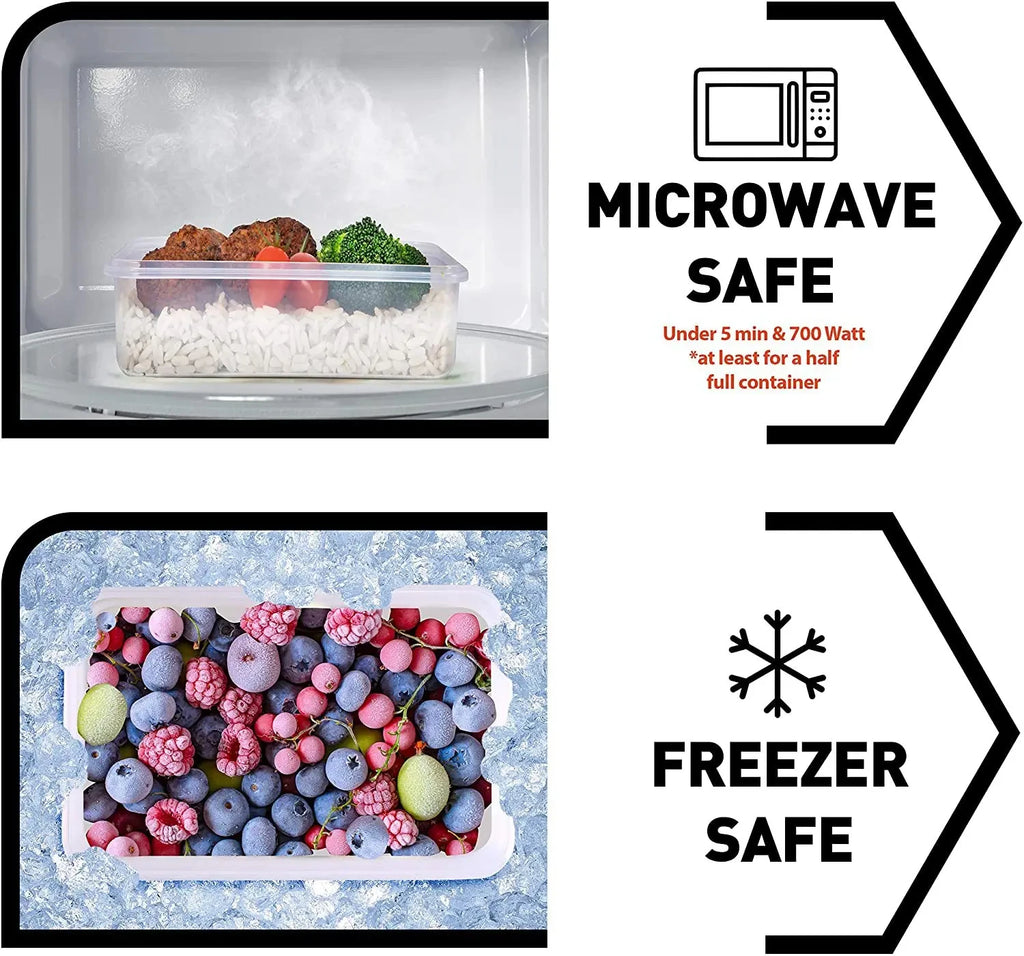 4-Piece Airtight Food Storage Container Set – Snap Lid Plastic Containers for Pantry & Kitchen | Leakproof | 4 Containers + 4 Lids