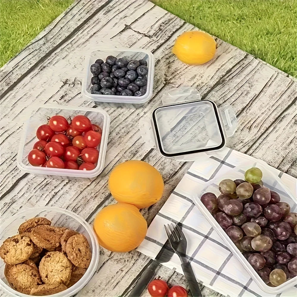 4-Piece Airtight Food Storage Container Set – Snap Lid Plastic Containers for Pantry & Kitchen | Leakproof | 4 Containers + 4 Lids