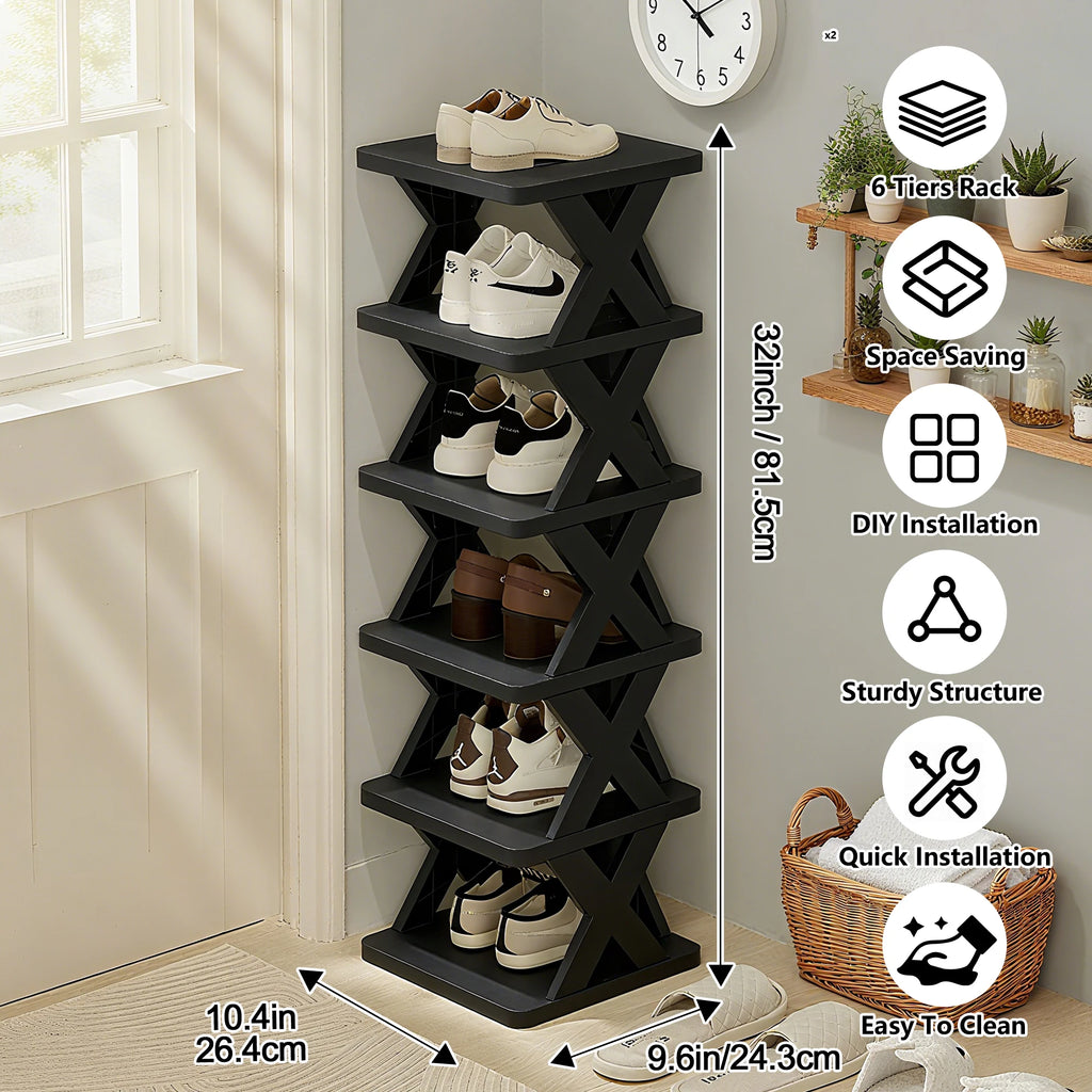 Tier Vertical Shoe Rack – Space-Saving Stackable Shoe Storage Organizer