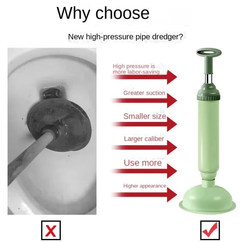 High Pressure Toilet Plunger – Anti-Clog Drain Cleaner Pump for Bathroom &