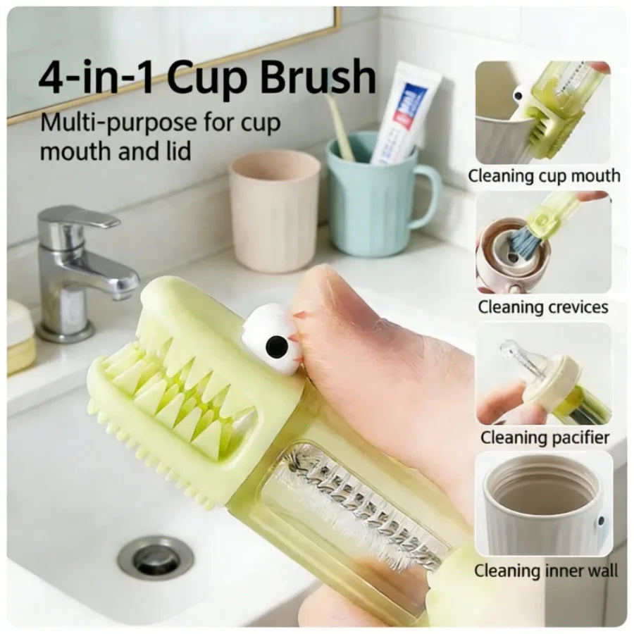 Portable 3-in-1 Bottle & Cup Lid Cleaning Brush – Multi-Purpose Kitchen Cleaning