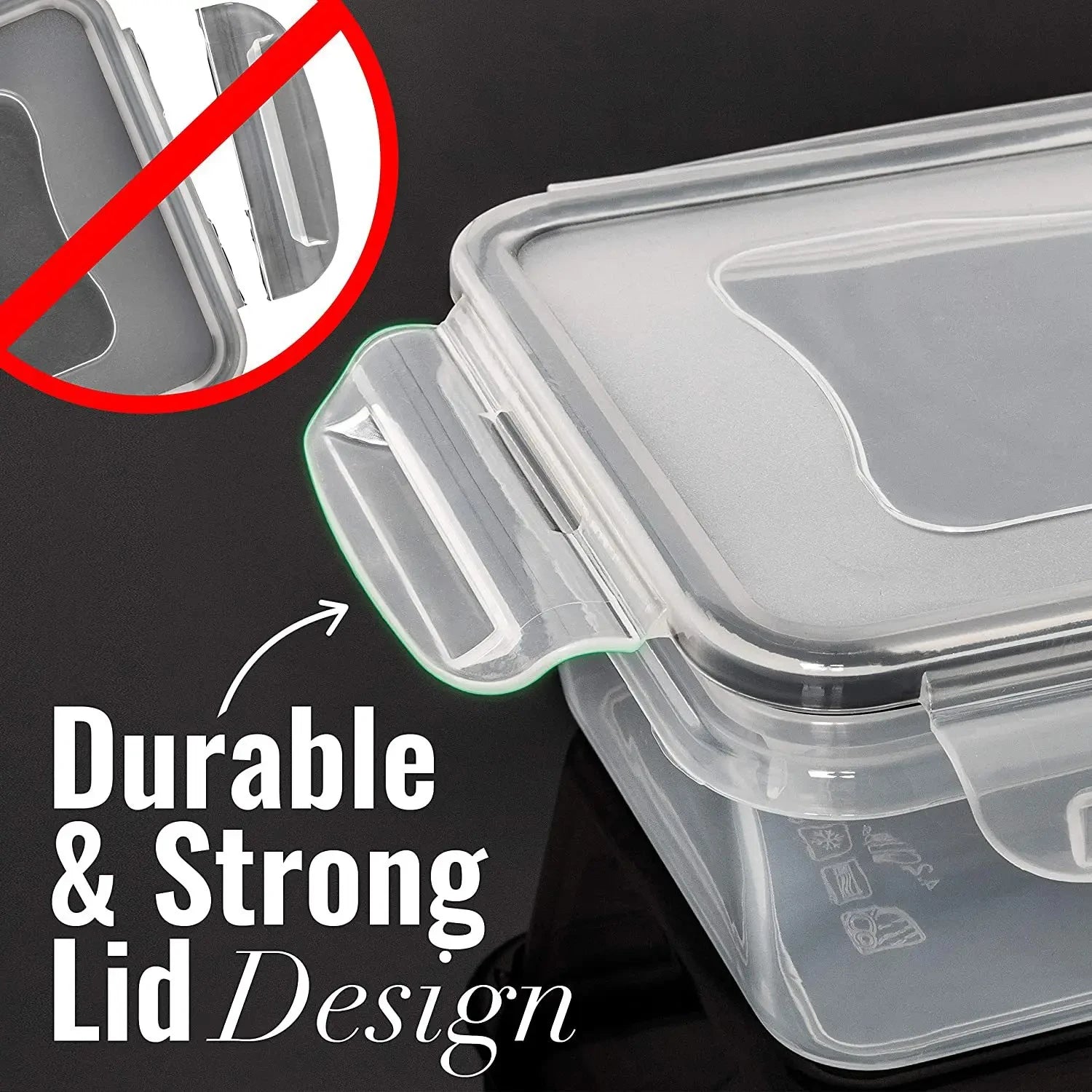 4-Piece Airtight Food Storage Container Set – Snap Lid Plastic Containers for Pantry & Kitchen | Leakproof | 4 Containers + 4 Lids