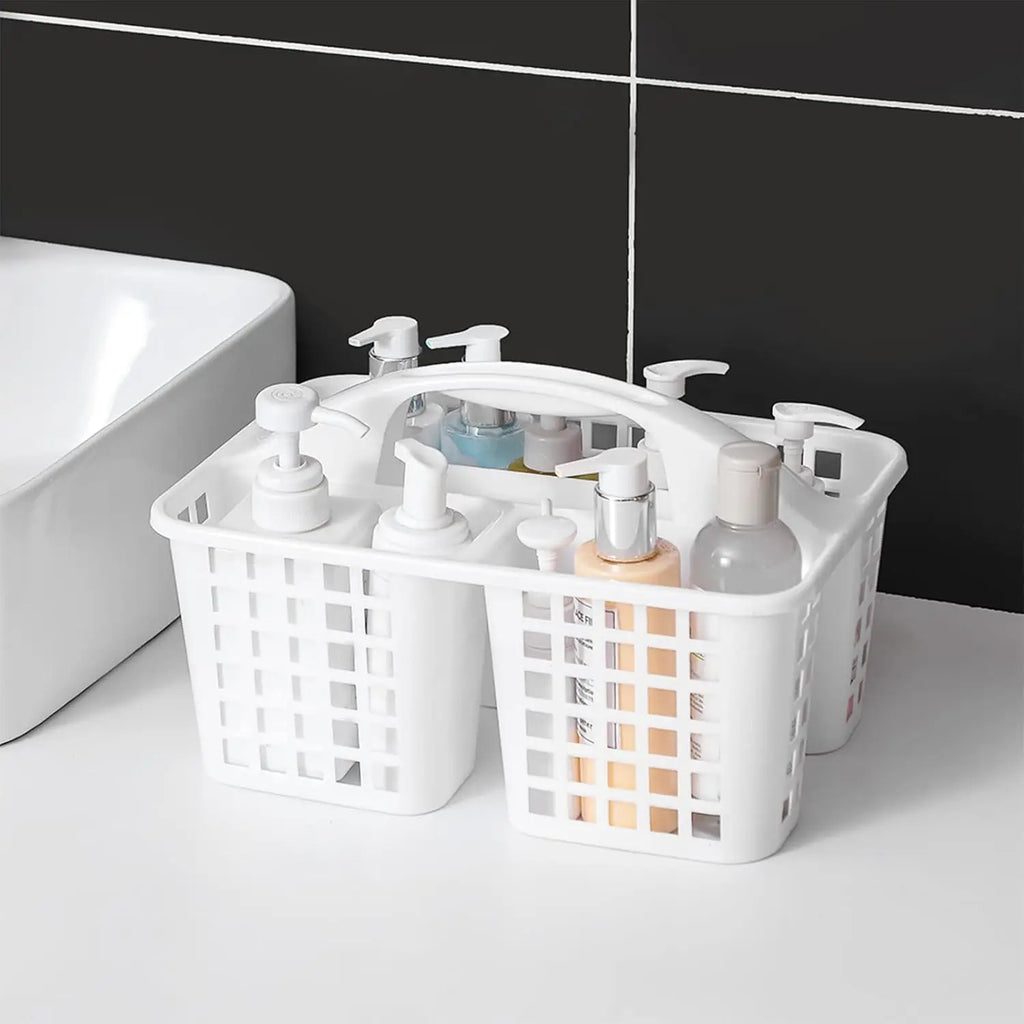 Divided Shower Caddy Basket with Handle – 3-Compartment Portable Storage Organizer for