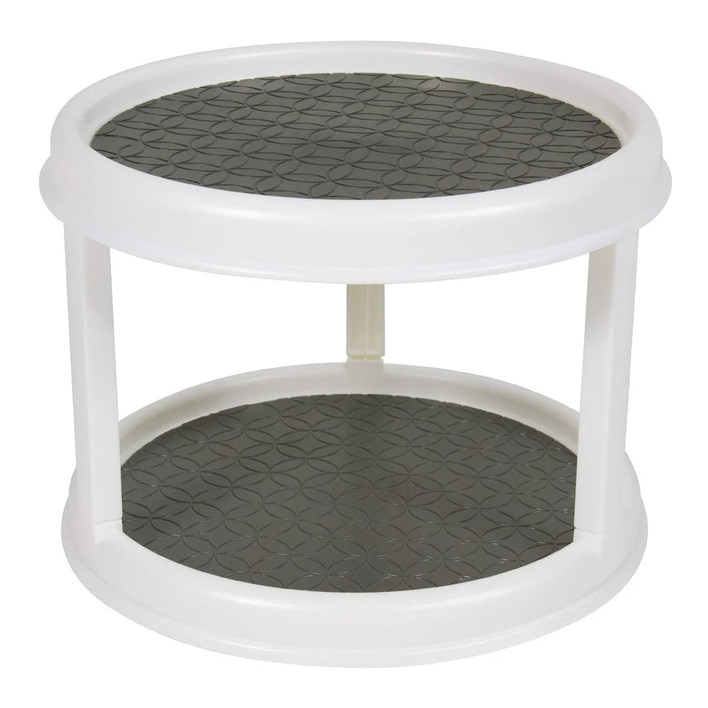 Narrow & Small kitchen Under-Sink Cabinets | 2-Tier Rotating Under-Sink Organizer | 360° Turntable for Cleaning Supplies | Fits Narrow & Small Under-Sink Cabinets | Non-Slip Silicone Mat